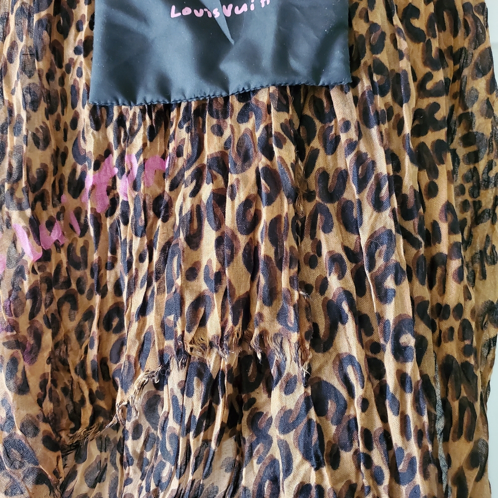 Louis Vuitton Brown and Black Animal Print Scarf